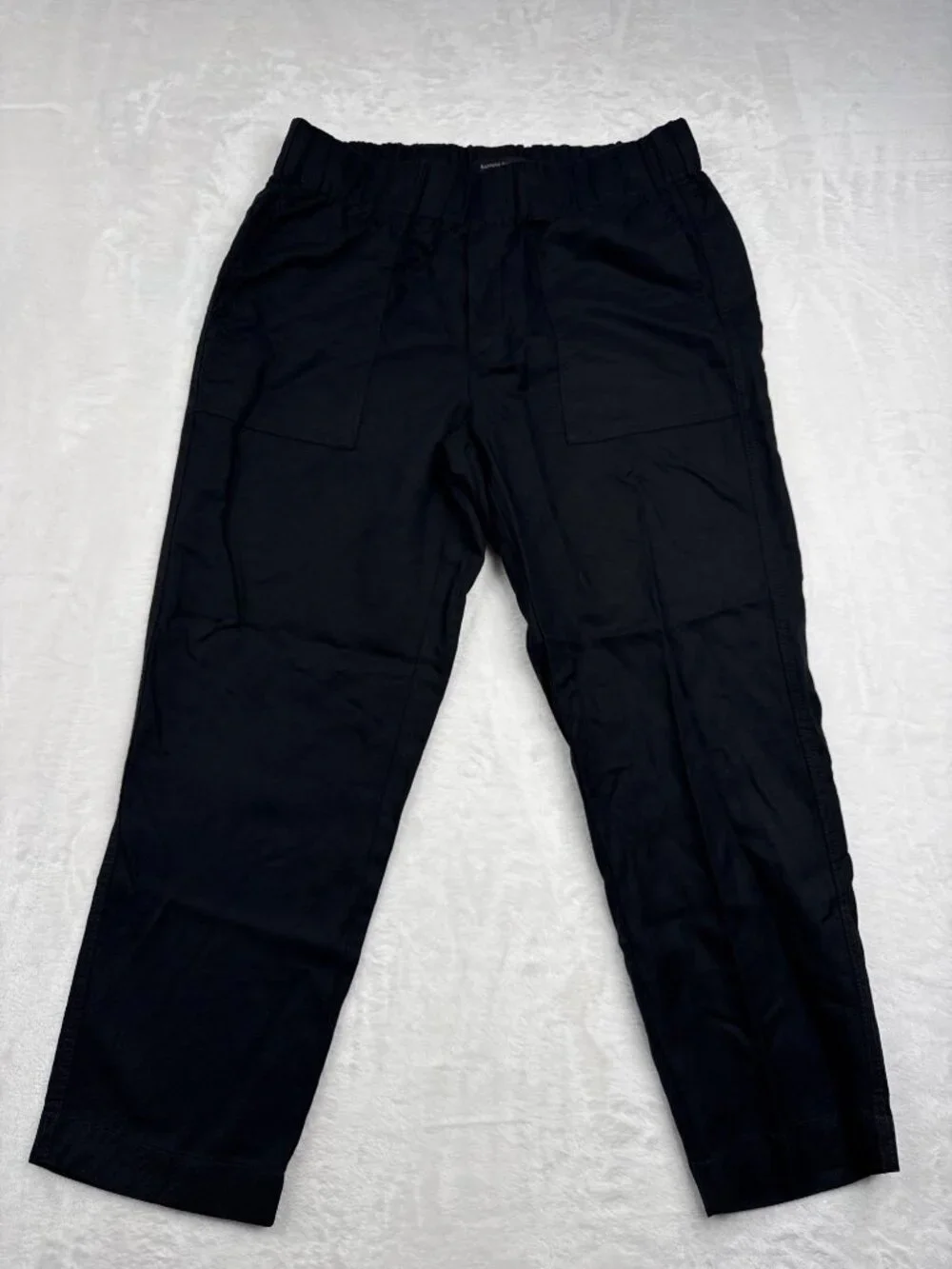 Banana Republic Mens Black Elastic Waist Linen-Blend Pants S